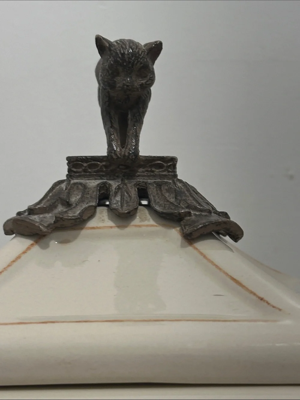 Arthur Court Bronze-Toned Cat Finial Accent